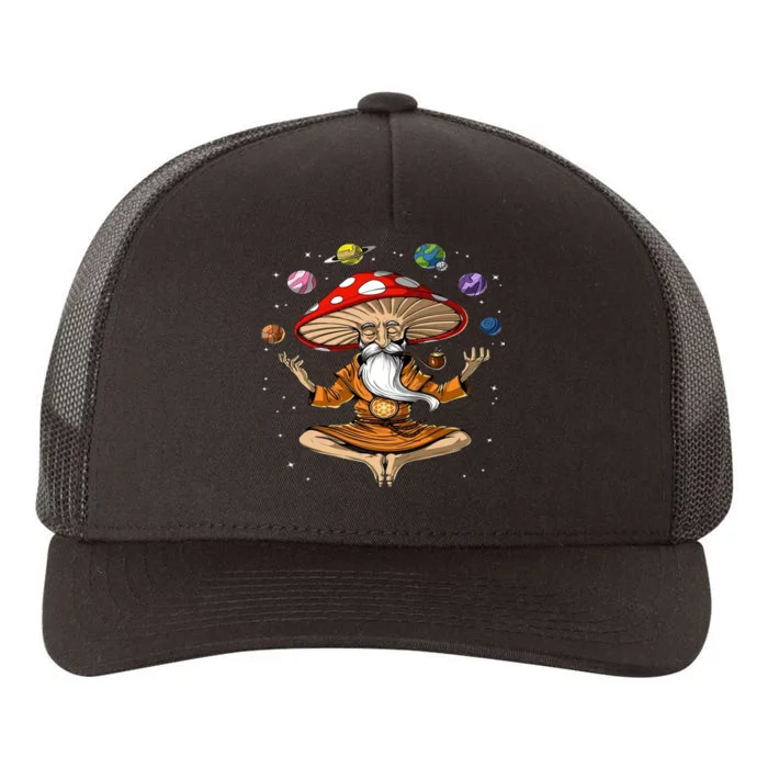 Hippie Mushroom Buddha Yupoong Adult 5-Panel Trucker Hat