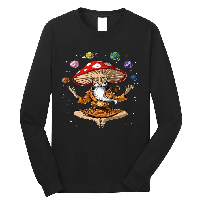 Hippie Mushroom Buddha Long Sleeve Shirt