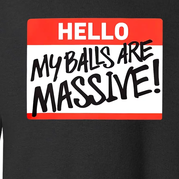 Hello My Balls Are Massive Funny Gift Idea Toddler Sweatshirt