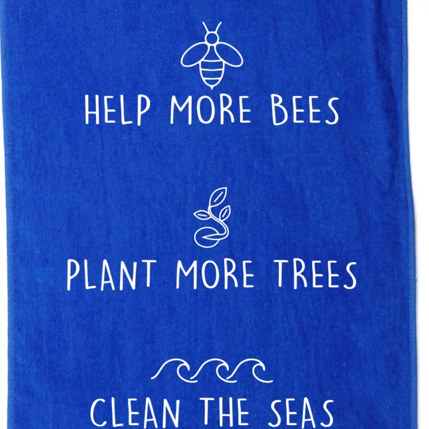 Help More Bees Plant More Trees Clean The Seas Design Gift Platinum Collection Golf Towel