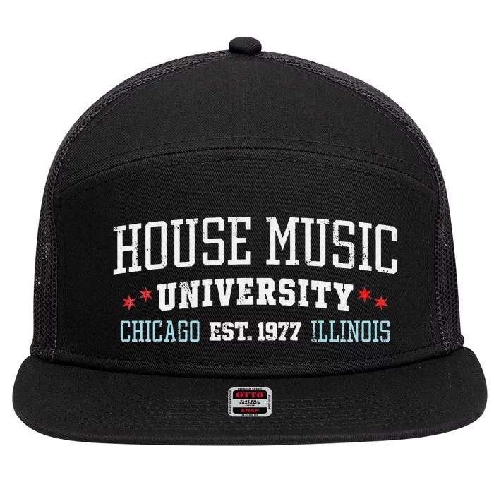 House Music Chicago House Music DJ EDM 7 Panel Mesh Trucker Snapback Hat