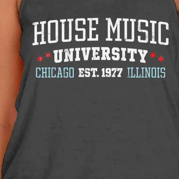 House Music Chicago House Music DJ EDM Women's Knotted Racerback Tank