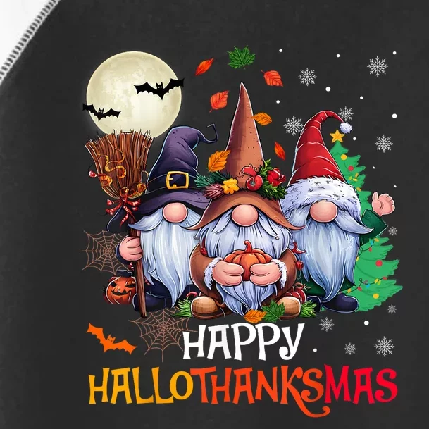 Halloween Merry Christmas Happy Hallothanksmas Gnomes Lover Gift Toddler Fine Jersey T-Shirt