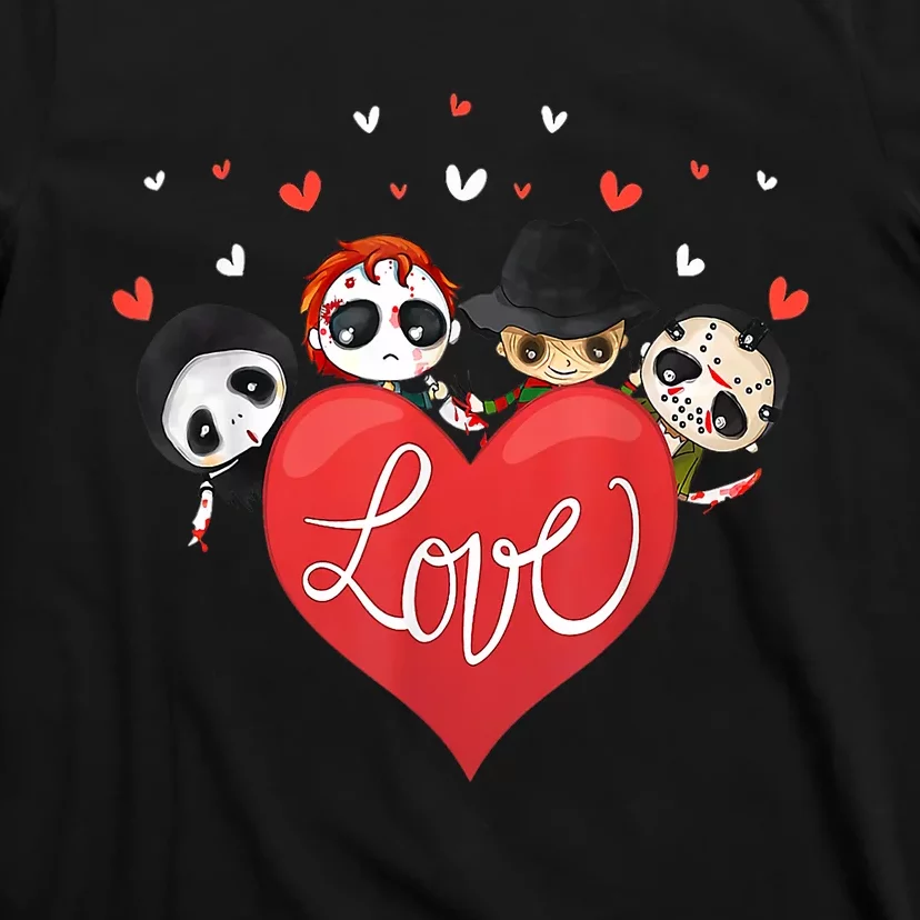 Horror Movie Character Chibi With Heart Love T-Shirt