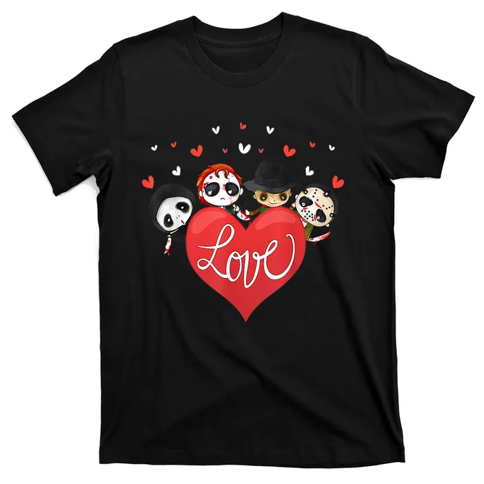 Horror Movie Character Chibi With Heart Love T-Shirt