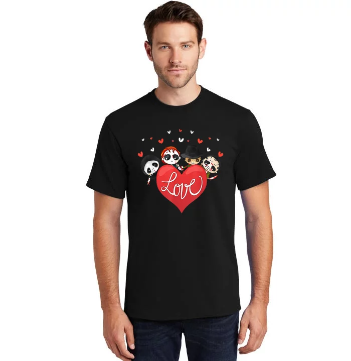 Horror Movie Character Chibi With Heart Love Tall T-Shirt