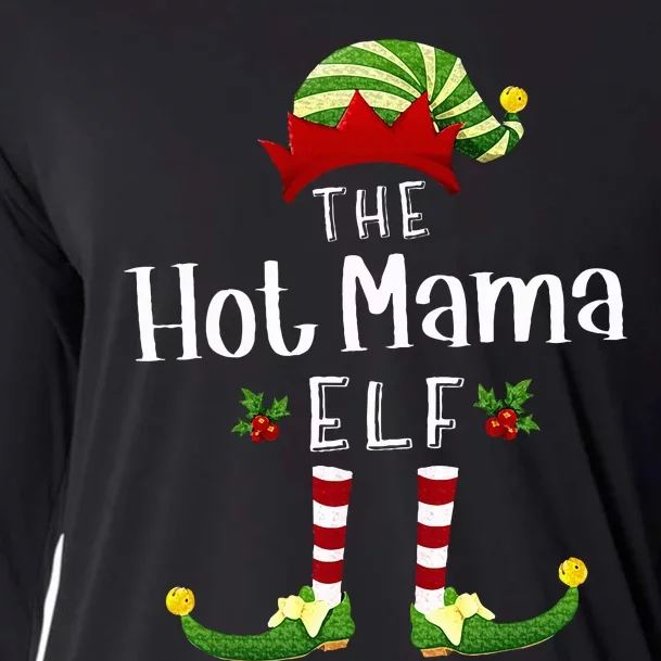 Hot Mama Christmas Elf Matching Pajama XMas Party Cooling Performance Long Sleeve Crew