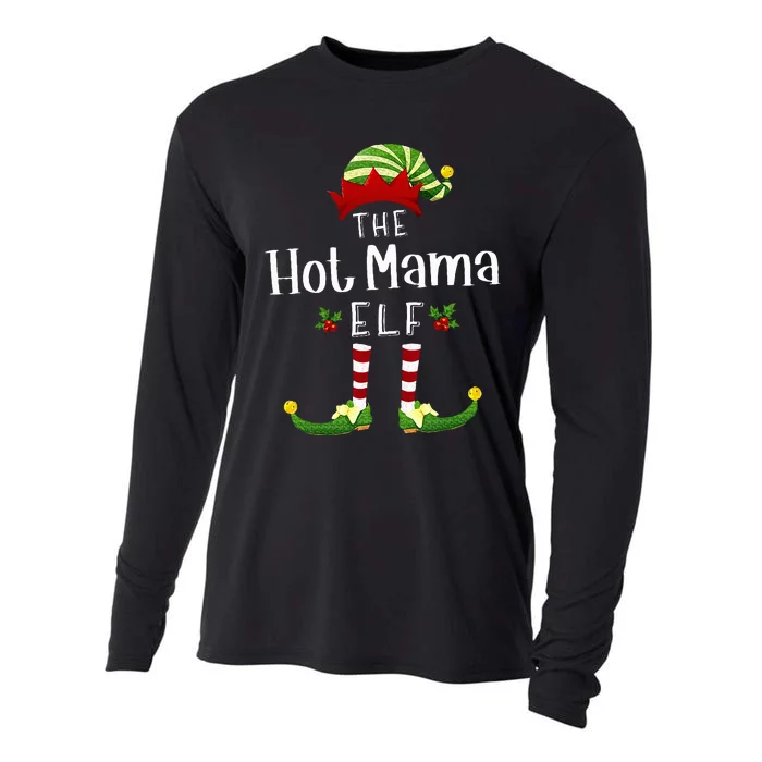 Hot Mama Christmas Elf Matching Pajama XMas Party Cooling Performance Long Sleeve Crew