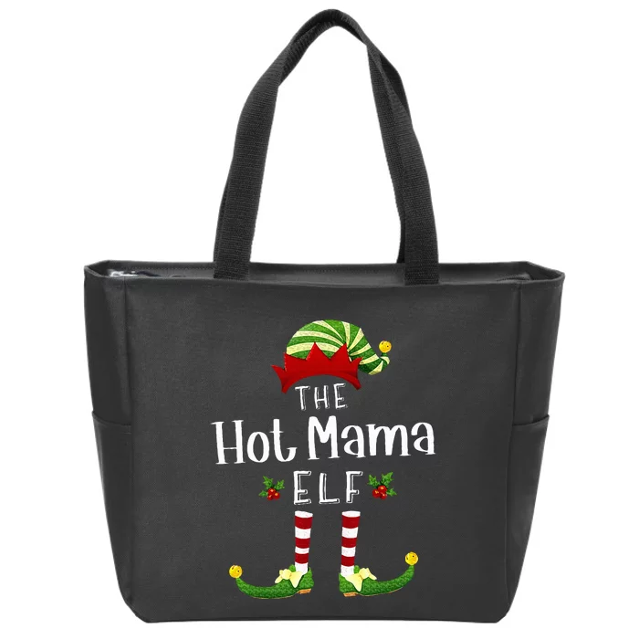 Hot Mama Christmas Elf Matching Pajama XMas Party Zip Tote Bag