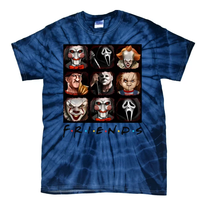 Horror Movie Characters Scary Halloween Tie-Dye T-Shirt