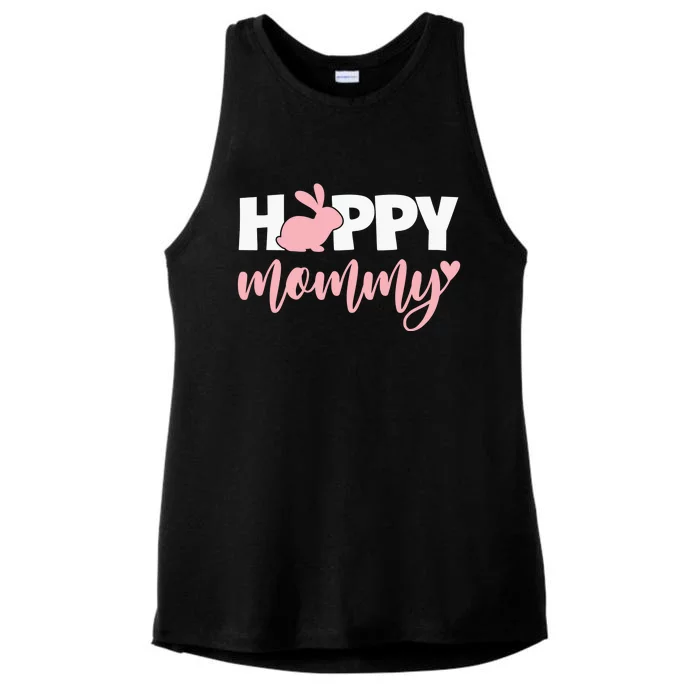 Happy Mommy Cute Bunny Ladies Tri-Blend Wicking Tank