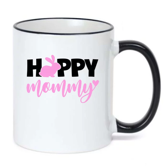 Happy Mommy Cute Bunny Black Color Changing Mug