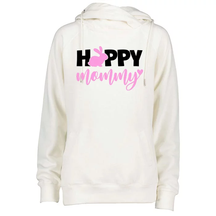 Happy Mommy Cute Bunny Womens Funnel Neck Pullover Hood