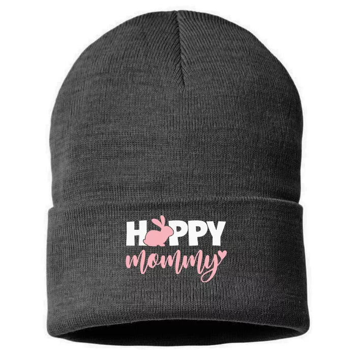 Happy Mommy Cute Bunny Sustainable Knit Beanie