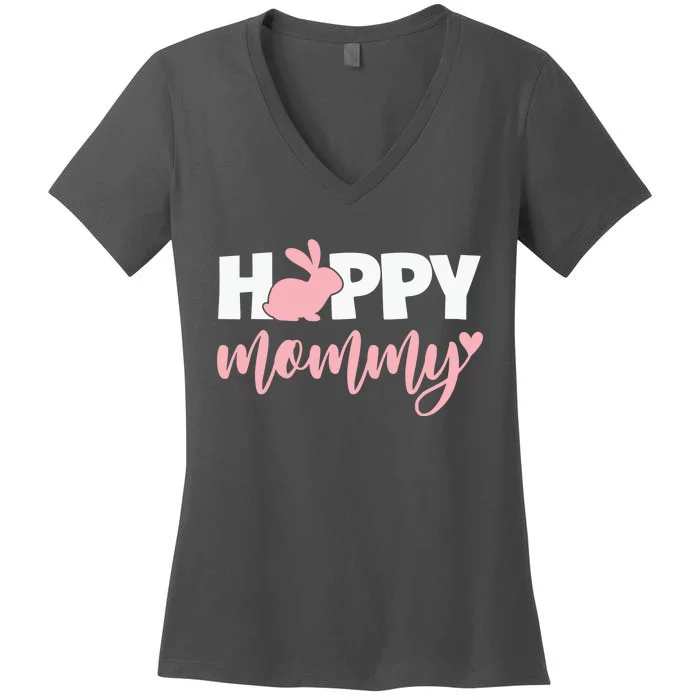 Happy Mommy Cute Bunny Women's V-Neck T-Shirt