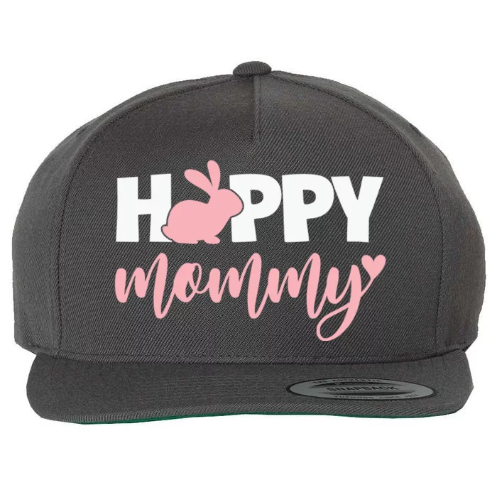 Happy Mommy Cute Bunny Wool Snapback Cap