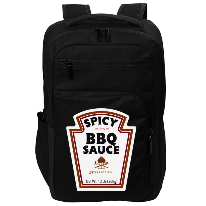 Halloween Matching Costume Spicy Bbq Sauce Bottle Label Impact Tech Backpack