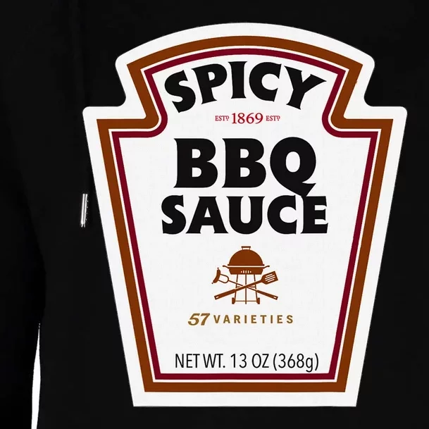 Halloween Matching Costume Spicy Bbq Sauce Bottle Label Womens Funnel Neck Pullover Hood