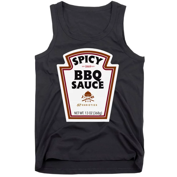 Halloween Matching Costume Spicy Bbq Sauce Bottle Label Tank Top