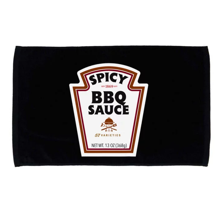 Halloween Matching Costume Spicy Bbq Sauce Bottle Label Microfiber Hand Towel