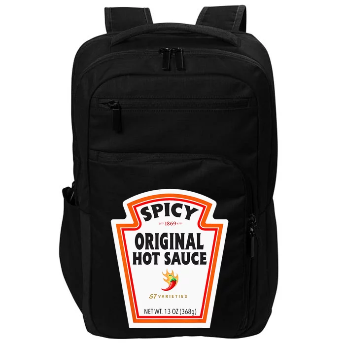 Halloween Matching Costume Spicy Chili Sauce Bottle Label Impact Tech Backpack