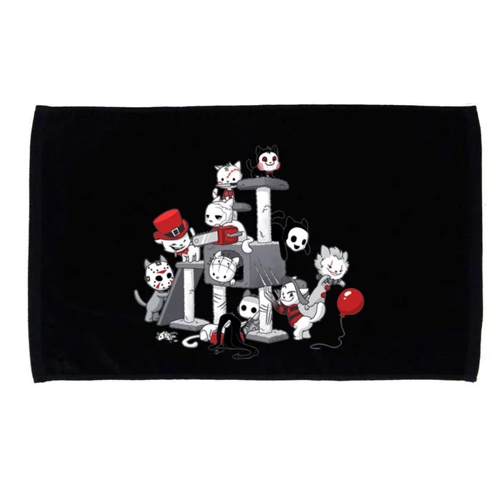 Horror Movies Cat Funny Halloween Microfiber Hand Towel