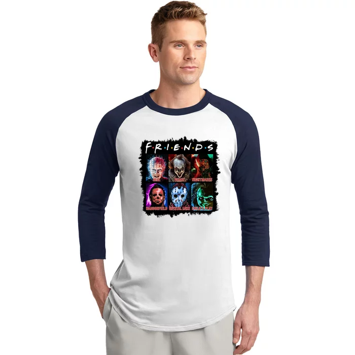 Horror Movie Character Halloween Friends Horror Fan Gift Baseball Sleeve Shirt