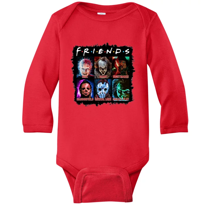 Horror Movie Character Halloween Friends Horror Fan Gift Baby Long Sleeve Bodysuit