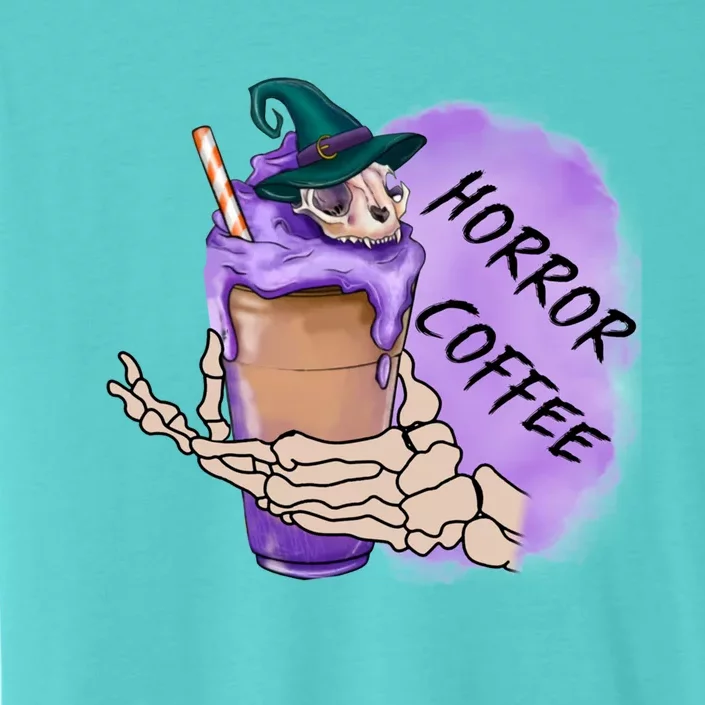 Horror Movie Coffee Fall Scary Movies Coffee Spooky Season Gift ChromaSoft Performance T-Shirt