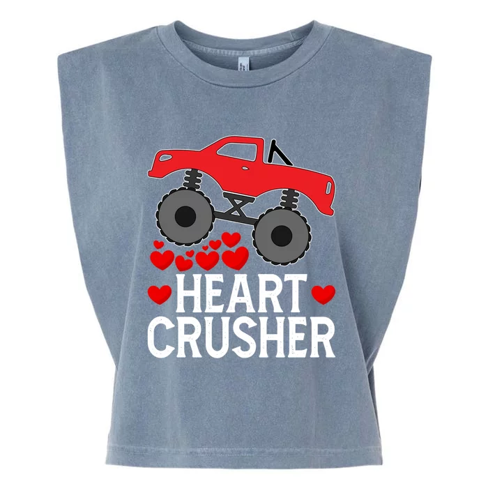 Heart Monstergifttruck Crusher Valentines Day Cute Cool Gift Garment-Dyed Women's Muscle Tee