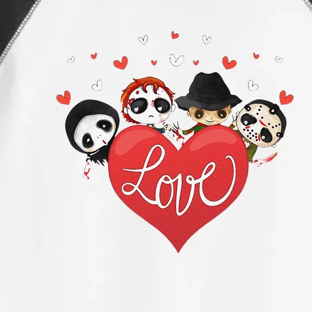 Horror Movie Character Chibi With Heart Love Valentine'S Day Love Love Toddler Fine Jersey T-Shirt