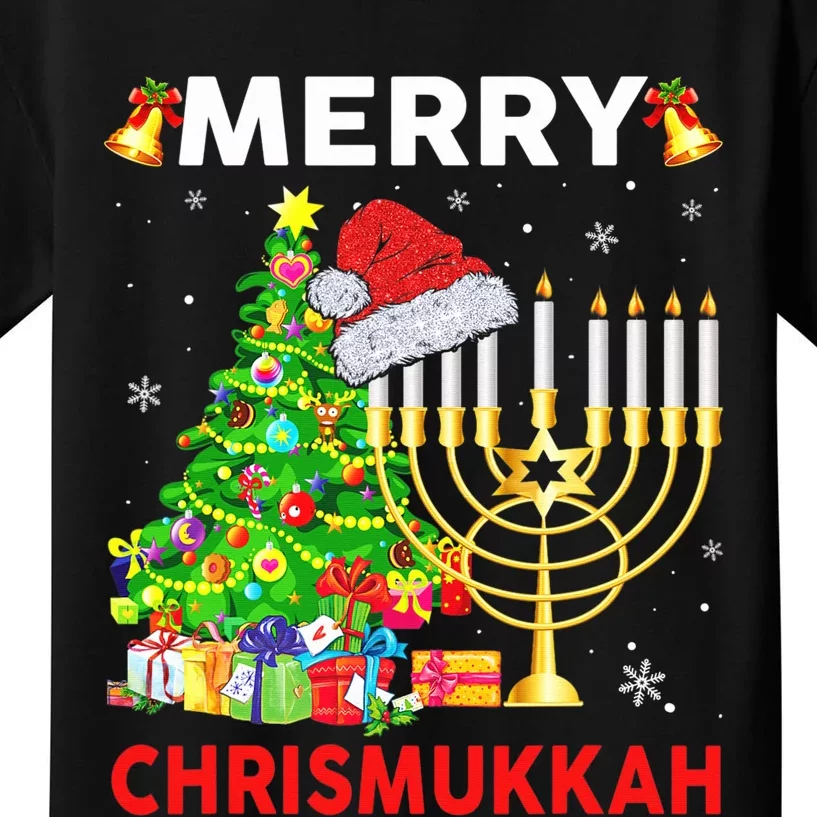 Hanukkah Merry Christmas Chrismukkah Ugly Sweater Kids T-Shirt