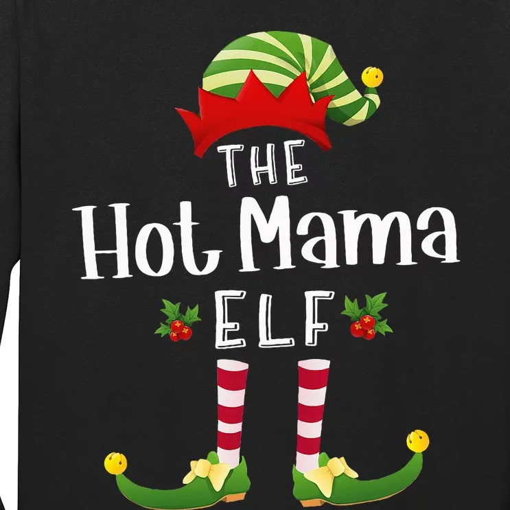 Hot Mama Christmas Elf Matching Pajama XMas Party Long Sleeve Shirt