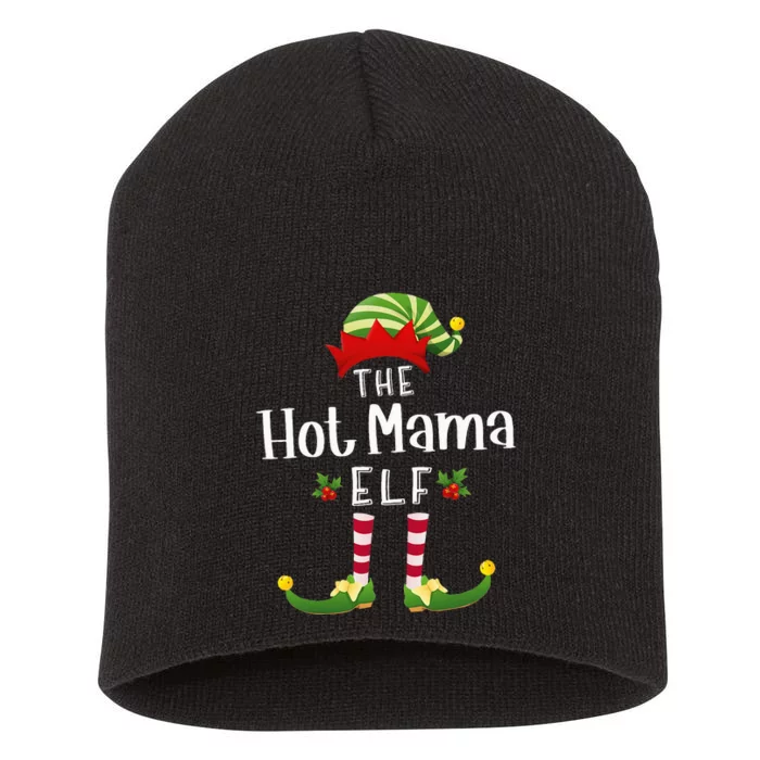 Hot Mama Christmas Elf Matching Pajama XMas Party Short Acrylic Beanie