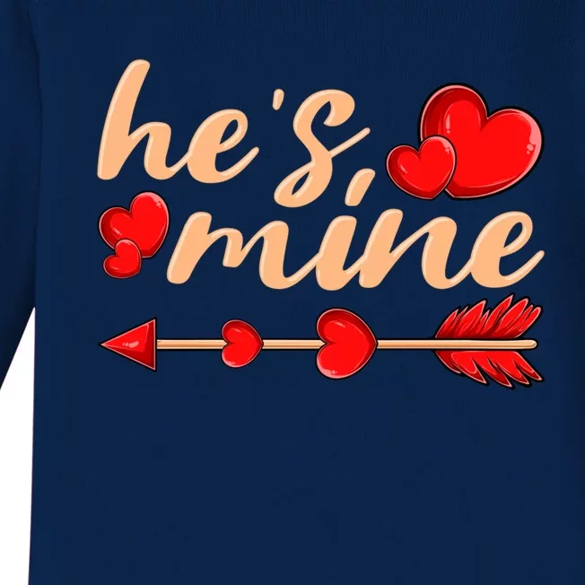 He's Mine Couple Valentine's Day Great Gift Baby Long Sleeve Bodysuit