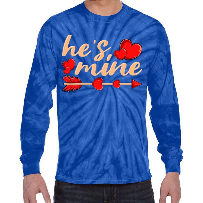 He's Mine Couple Valentine's Day Gift Tie-Dye Long Sleeve Shirt