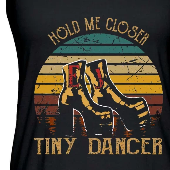 Hold Me Closer Tinys Dancer Classic Art Quote Music For Fan Ladies Essential Flowy Tank