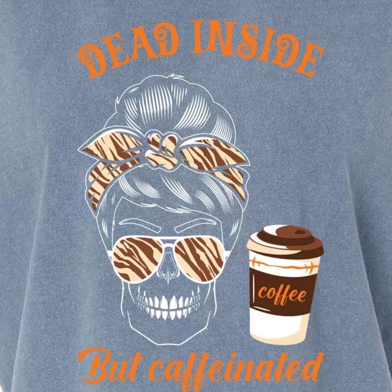 Horror Movie Coffee Fall Dead Inside But Caffeinated Gift Garment-Dyed Women's Muscle Tee