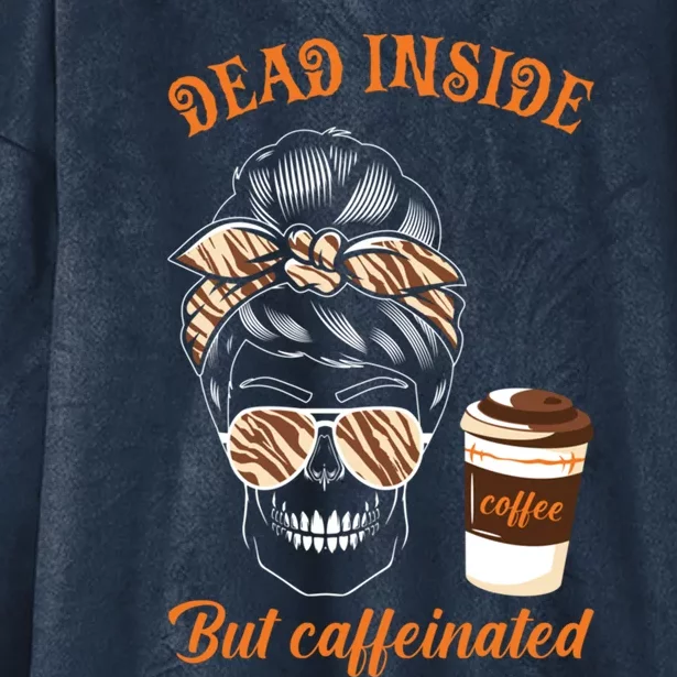 Horror Movie Coffee Fall Dead Inside But Caffeinated Gift Hooded Wearable Blanket