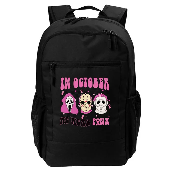 Horror Movie Characters In October We Wear Pink For Breast Cancer Awareness Daily Commute Backpack