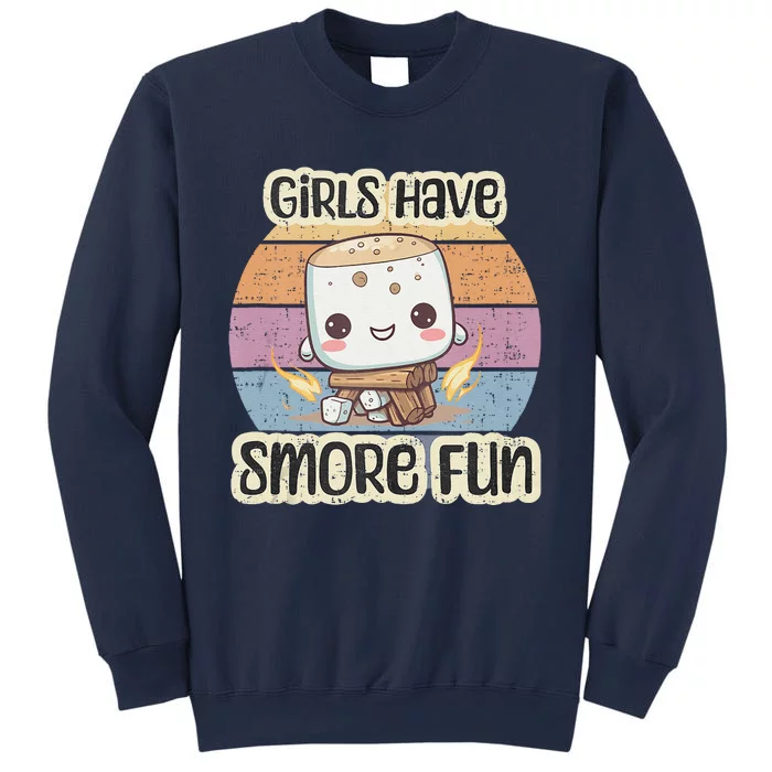 Happy Marshmallow Camper Cute Girl Have Smore Fun Camping Sweatshirt