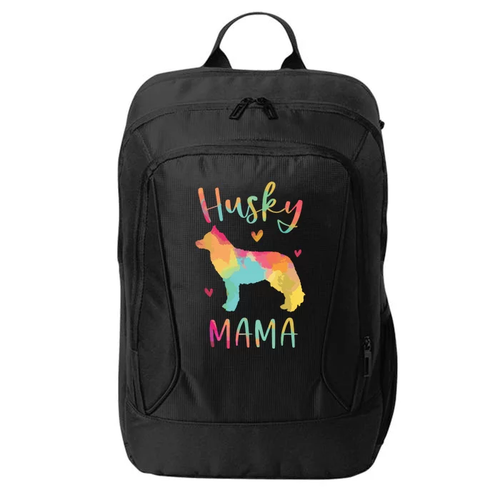 Husky Mama Colorful Siberian Husky Gifts Dog Mom City Backpack