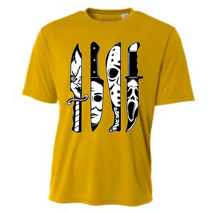 Horror Movie Characters In Knives Cooling Performance Crew T-Shirt