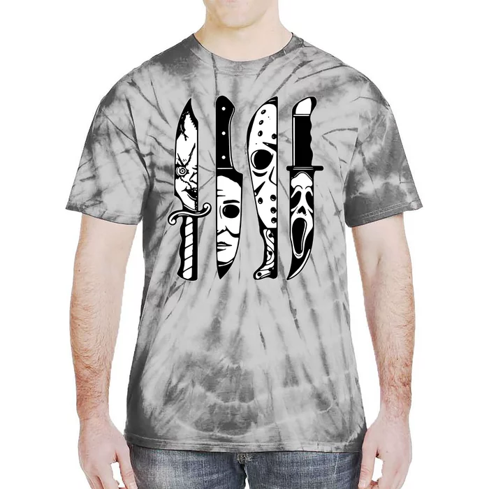 Horror Movie Characters In Knives Tie-Dye T-Shirt