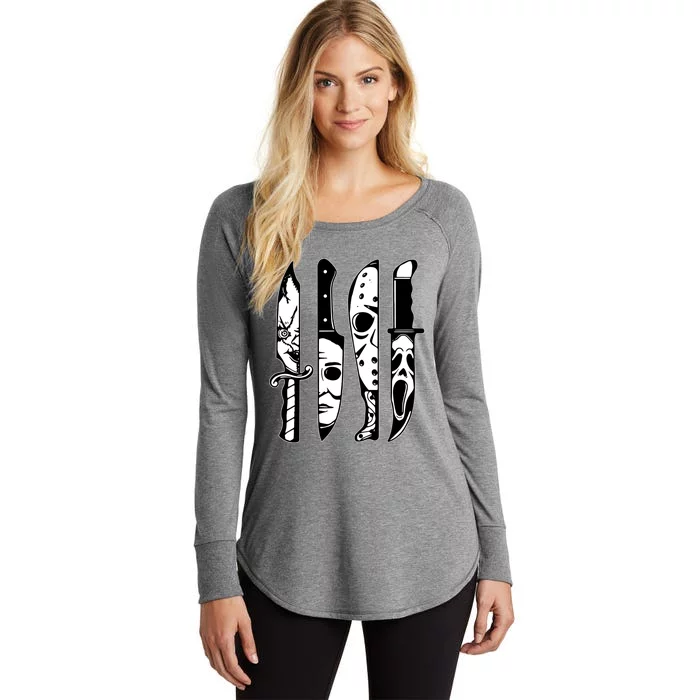 Horror Movie Characters In Knives Women's Perfect Tri Tunic Long Sleeve Shirt