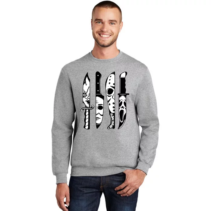 Horror Movie Characters In Knives Tall Sweatshirt