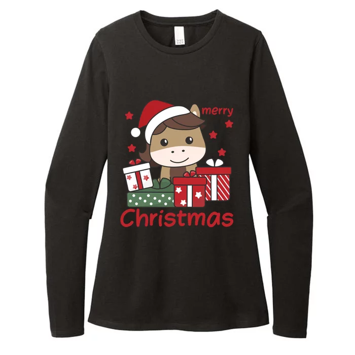 Horse Merry Christmas Festive Season Horse Great Gift Womens CVC Long Sleeve Shirt