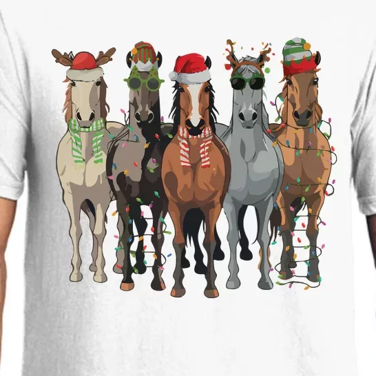 Horses Merry Christmas Horse Rider Xmas Funny Western Christmas Pajama Set