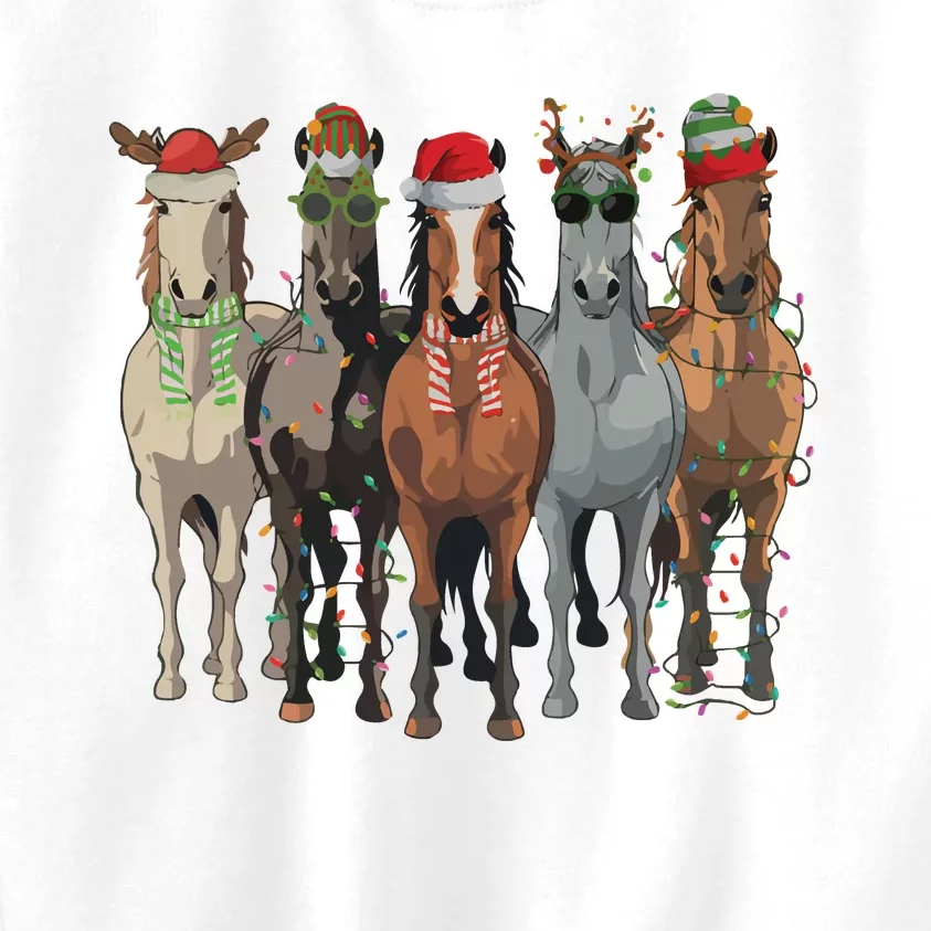 Horses Merry Christmas Horse Rider Xmas Funny Western Christmas Kids Sweatshirt