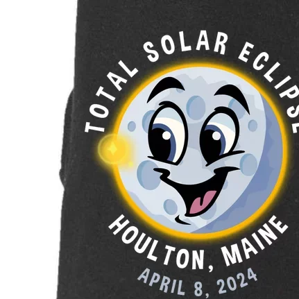 Holton Maine Cute Solar Eclipse April 8 2024 Moon Doggie 3-End Fleece Hoodie